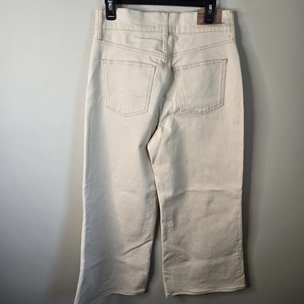 NWT Boden 10 Ultra High Rise Wide Leg Skater Cream Punk Oversized Neutral 29X32 - Picture 10 of 14